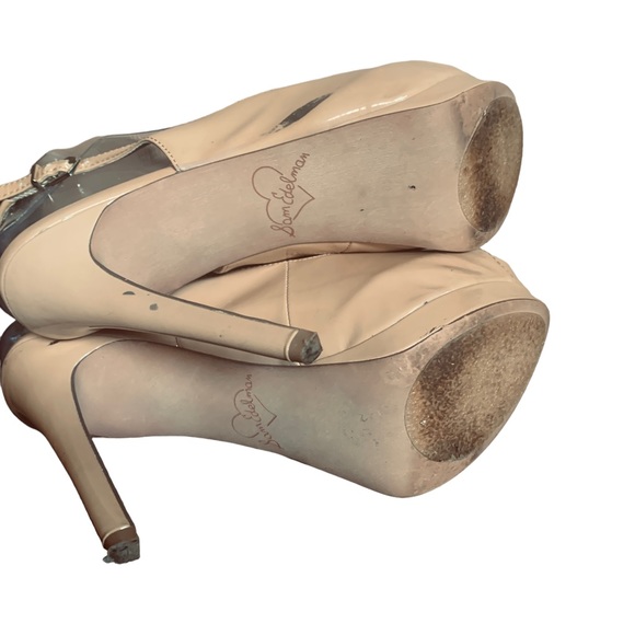 SAM EDELMAN Women's Tan Patent Leather Slingback with Platform Front Size 8 - Picture 5 of 9